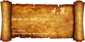 Andris Márta névjegykártya