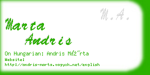 marta andris business card